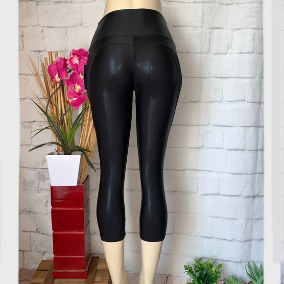 Sthenos Metalika Warrior Capri Activewear Pants Mesh Cutouts Black Size XS - Picture 5 of 12